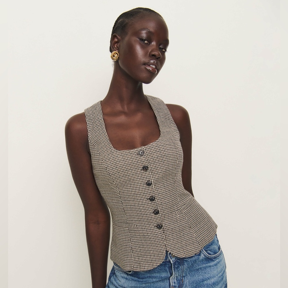 Reformation Delanie Top Brown - Size 12